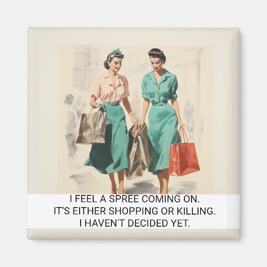 Ik voel een uitbarsting aankomen Grappige retro 50 Magneet (Voorkant)