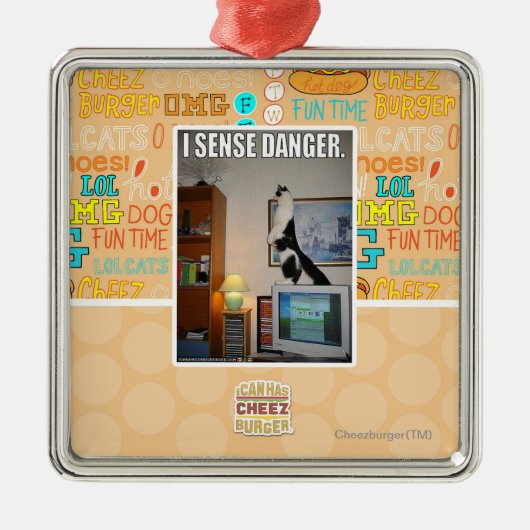 Ik voel gevaar metalen ornament (Voorkant)