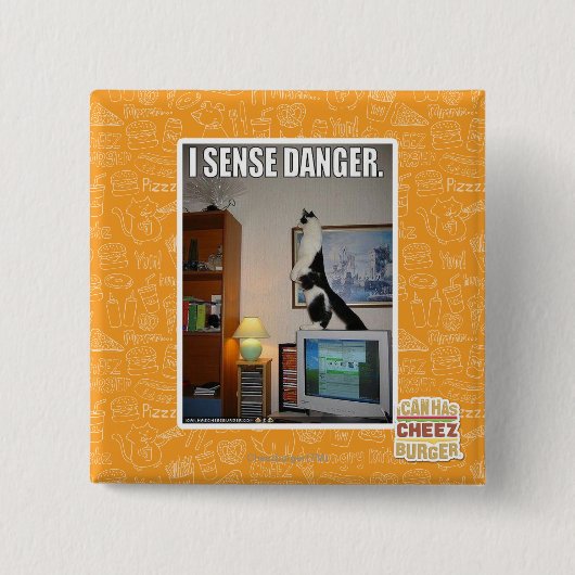 Ik voel gevaar vierkante button 5,1 cm (Voorkant)
