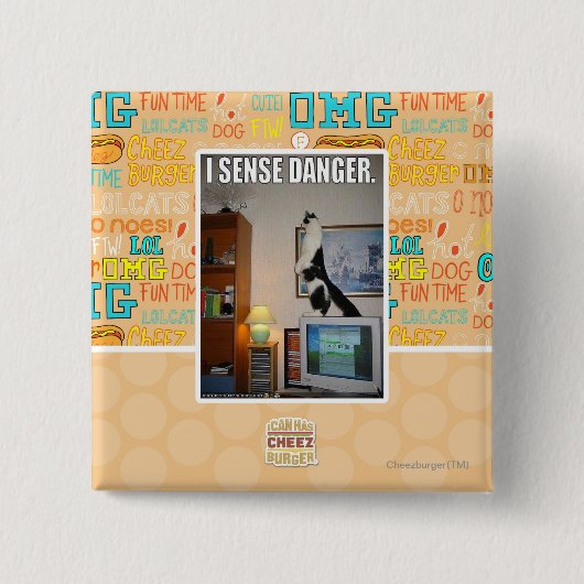 Ik voel gevaar vierkante button 5,1 cm (Voorkant)