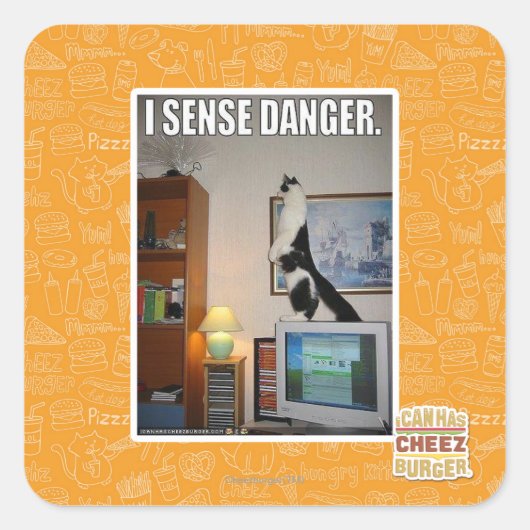Ik voel gevaar vierkante sticker (Voorkant)