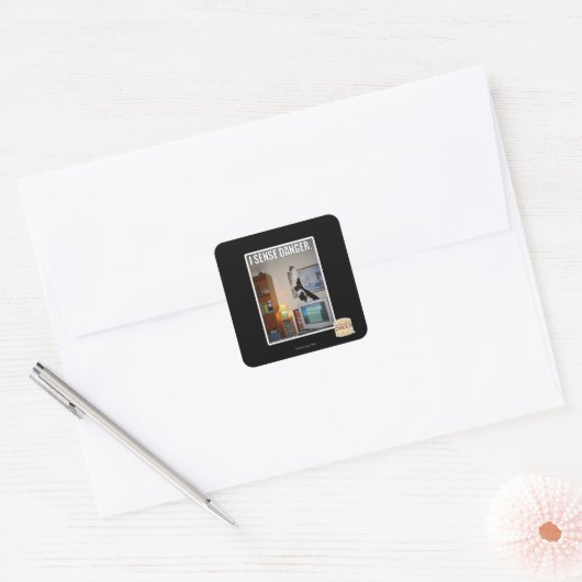 Ik voel gevaar vierkante sticker (Envelop)