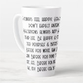 Ik voel me altijd gelukkig latente mok (Linkerhoek)