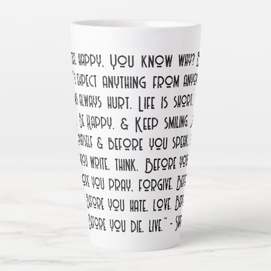 Ik voel me altijd gelukkig latente mok (Voorkant)