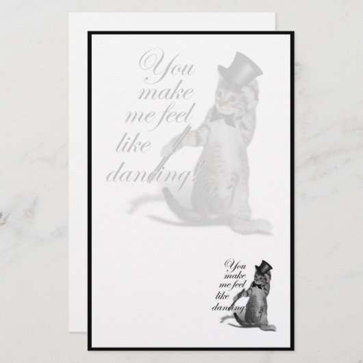 Ik voel me Dansend. Tik danskat Briefpapier (Voorkant / Achterkant)