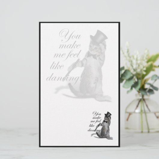 Ik voel me Dansend. Tik danskat Briefpapier (Staand voorkant)