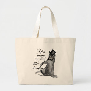Ik voel me Dansend. Tik danskat Grote Tote Bag