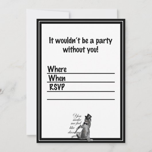 Ik voel me Dansend. Tik danskat Kaart (Achterkant)