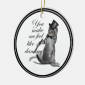 Ik voel me Dansend. Tik danskat Keramisch Ornament (Links)