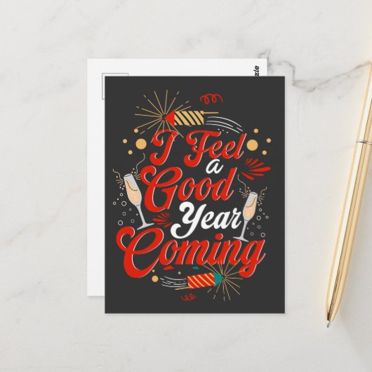 Ik voel me een goed jaar voor de komst briefkaart (Voorkant / Achterkant in situ)
