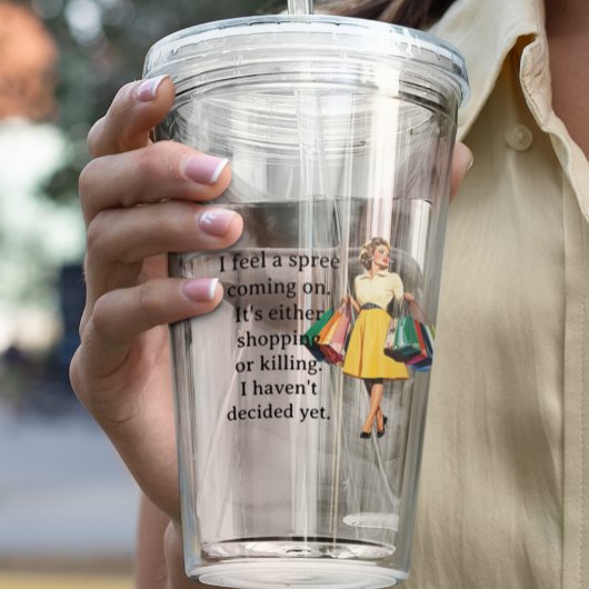 Ik voel me een Spree Funny Retro Huisvrouw Acryl Drinkbeker