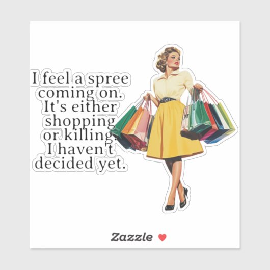 Ik voel me een Spree Funny Retro Huisvrouw Sticker (Vel)