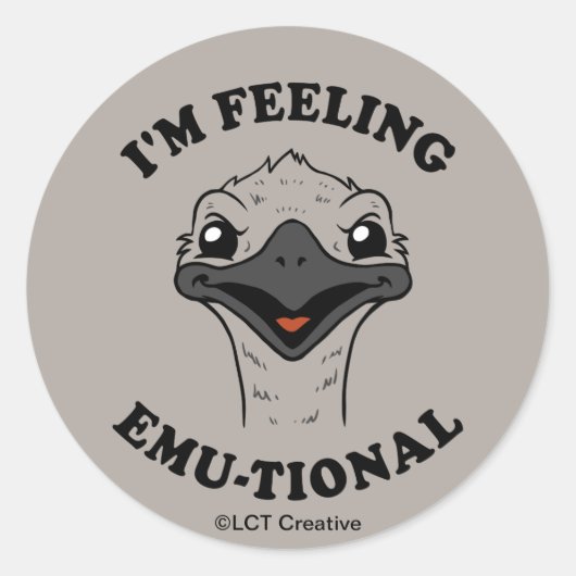 Ik voel me Emu-Tional Ronde Sticker (Voorkant)