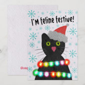 Ik voel me feestelijk kat feestdagenkaart (Voorkant / Achterkant)