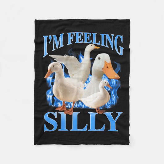 Ik voel me Gekke Funny Goose Meme Bootleg Fleece Deken (Voorkant)