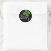 Ik voel me gelukkig met Four Leaf Clover Ronde Sticker (Tas)