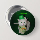 Ik voel me gelukkig! ronde button 7,6 cm (Voorkant /achterkant)