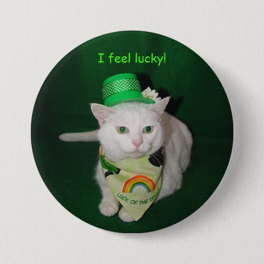 Ik voel me gelukkig! ronde button 7,6 cm (Voorkant)
