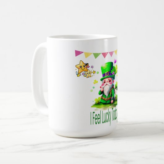 Ik voel me gelukkig vandaag - St. Patrick's Day Lu Koffiemok (Voorkant links)