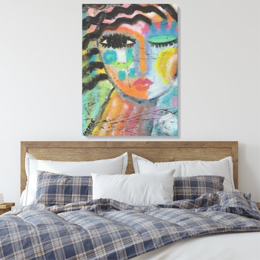 Ik voel me goed Abstract acrylverf op OSB Board Canvas Afdruk (Insitu (Slaapkamer))