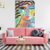 Ik voel me goed Abstract acrylverf op OSB Board Canvas Afdruk (Insitu (Woonkamer))