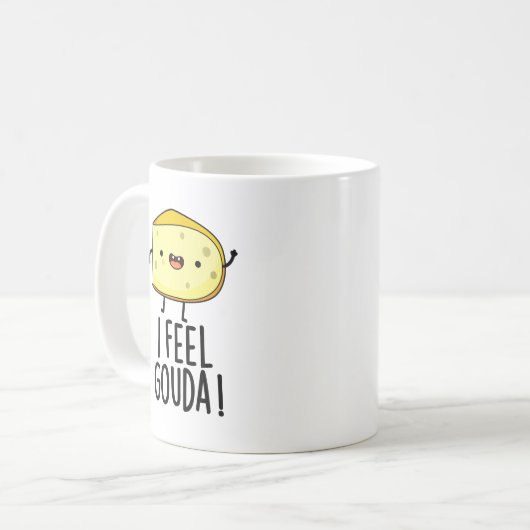 Ik voel me Gouda Funny Cheese Pun Koffiemok (Voorkant links)