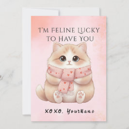 Ik voel me katten gelukkig dat jij er bent Valenti Feestdagenkaart