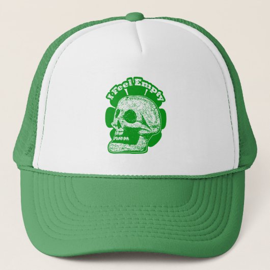 Ik voel me leeg - groen en wit trucker pet (Voorkant)