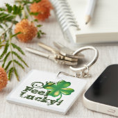 Ik voel me Lucky, St. Patrick's Day, Square Sleute Sleutelhanger (Voorkant Rechts)
