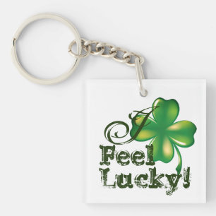 Ik voel me Lucky, St. Patrick's Day, Square Sleute Sleutelhanger