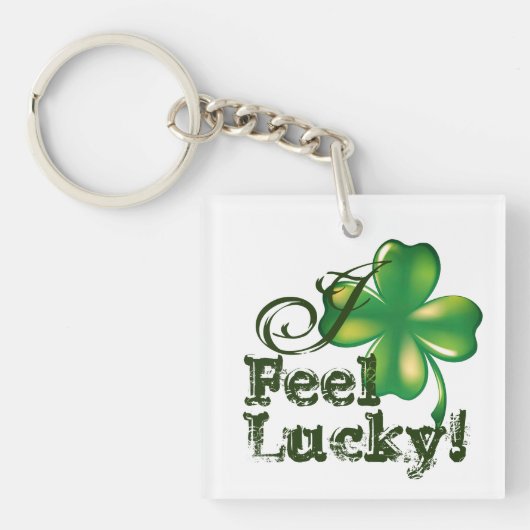 Ik voel me Lucky, St. Patrick's Day, Square Sleute Sleutelhanger (voorkant)