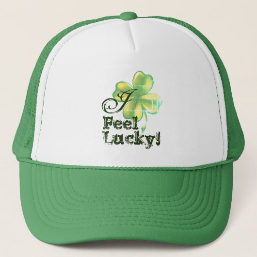 Ik voel me Lucky, St. Patrick's Day trucker hat, p Pet (Voorkant)