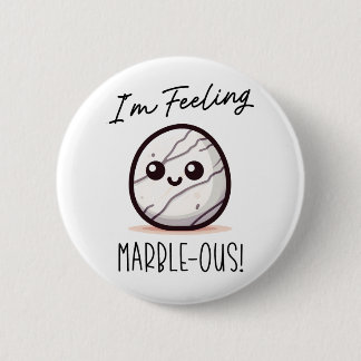 Ik voel me marmerachtig - Schattigee Geologie Pun  Ronde Button 5,7 Cm