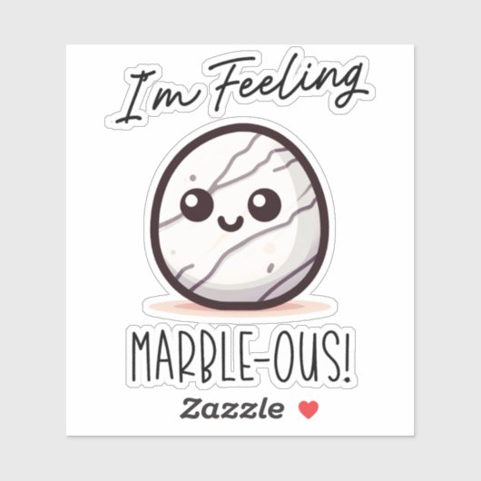 Ik voel me marmerachtig - Schattigee Geologie Pun  Sticker (Vel)