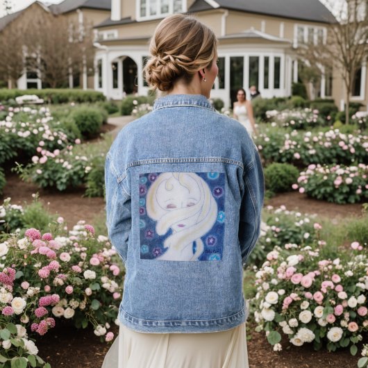 Ik voel me mijn universum denim jacket (Huwelijk Achterkant)