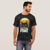 Ik Voel Me Prima Kat Zonsondergang T-shirt (Voorkant volledig)