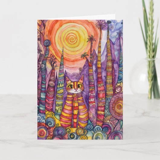 Ik voel me prima katten wenskaart kaart (Voorkant)