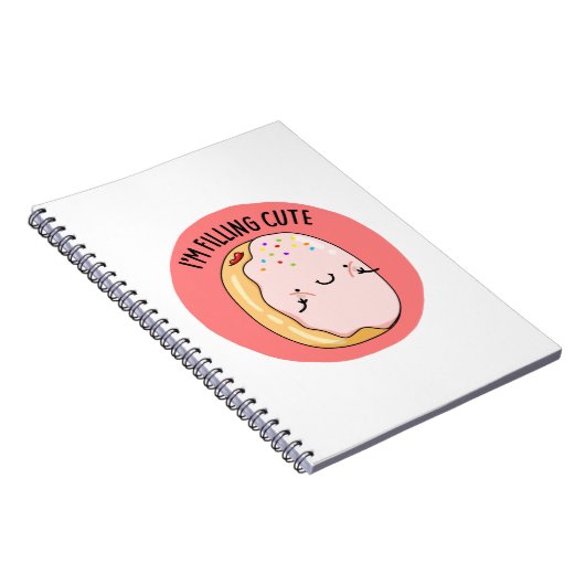 Ik voel me schattig, grappige jelly donut grap  notitieboek (Rechterzijde)