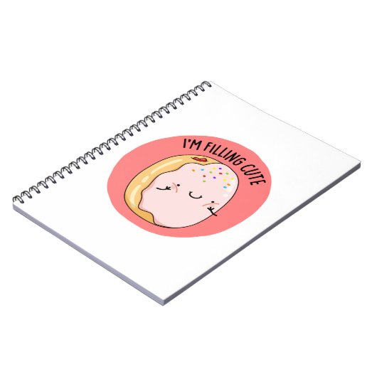 Ik voel me schattig, grappige jelly donut grap  notitieboek (Linkerzijde)