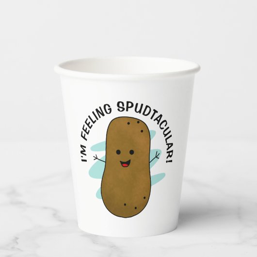Ik voel me spudtaculaire aardappel papieren bekers (Voorkant)