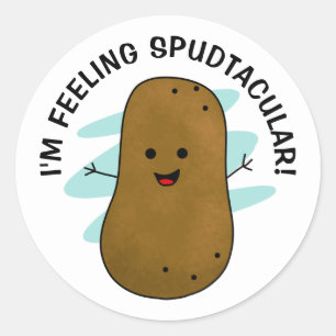 Ik voel me spudtaculaire aardappel ronde sticker