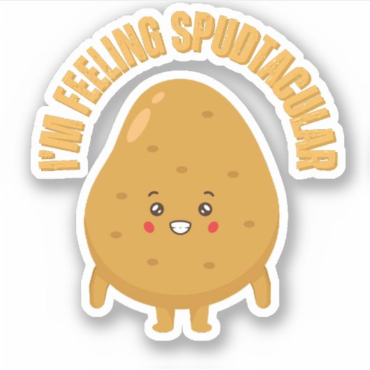 Ik voel me Spudtacular Funny Potato Pun Sticker (Voorkant)