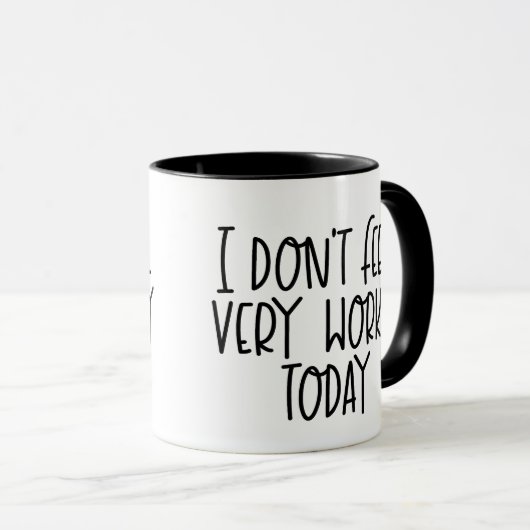 Ik voel me vandaag niet erg benieuwd mok (Voorkant rechts)