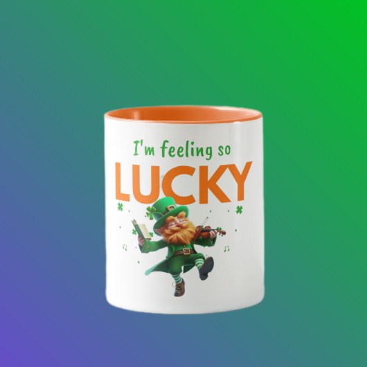 Ik Voel Me Zo Gelukkig Dansende Leprechaun Klaver Mok