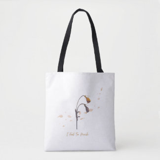 Ik Voel Te Veel_Minimalistische Verwelkte Bloem To Tote Bag
