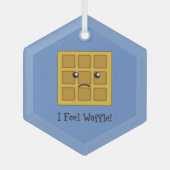 Ik voel Waffle Glas Ornament (Voorkant)
