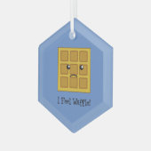 Ik voel Waffle Glas Ornament (Voorkant links)