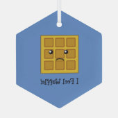 Ik voel Waffle Glas Ornament (Achterkant)