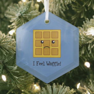 Ik voel Waffle Glas Ornament