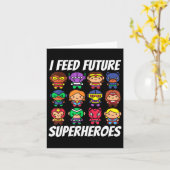Ik voer toekomstige superhelden school lunch Lady  Kaart (Gele Bloem)